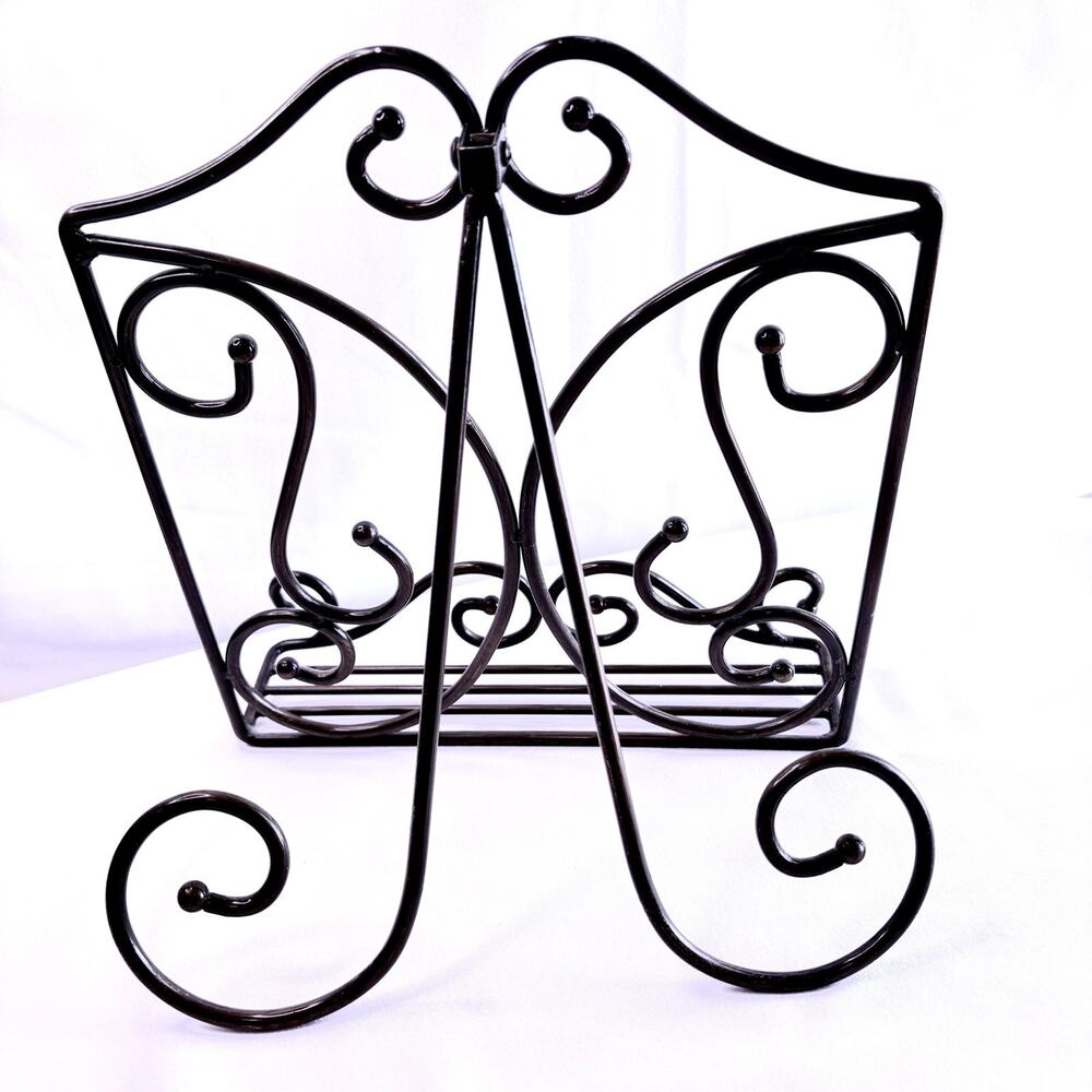 Metal Coated Iron Book Stand Holder For Cookbook Plate Bible Catalogs 10”x11” - Picture 4 of 4